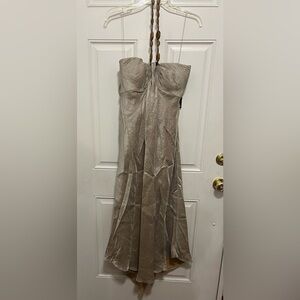 Adrianna Papell Bronze Halter Cocktail Dress – NEW w/ Tag